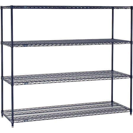 Nexel 5 Tier Wire Shelving Starter Unit, 72W x 24D x 74H 24727N5